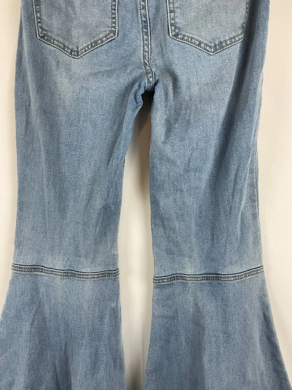 Free People Flare Leg Jeans 25 Blue Raw Hem